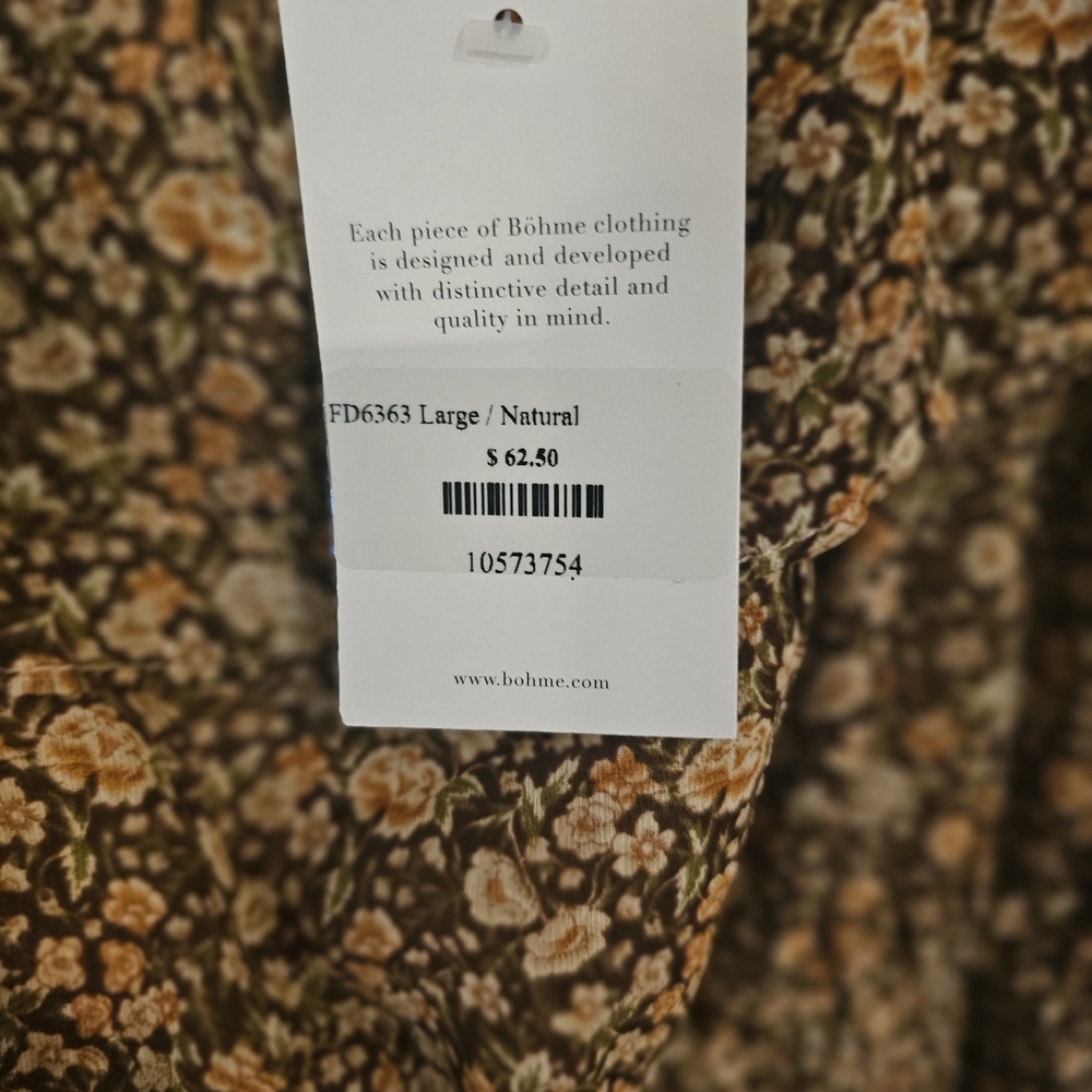 Bohme Lotte Mini Brown & Tan Long Sleeve Dress Sz L - Picture 7 of 16